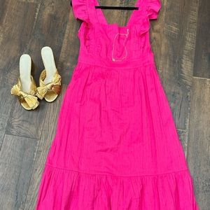 Bright pink vibrant Loft dress!